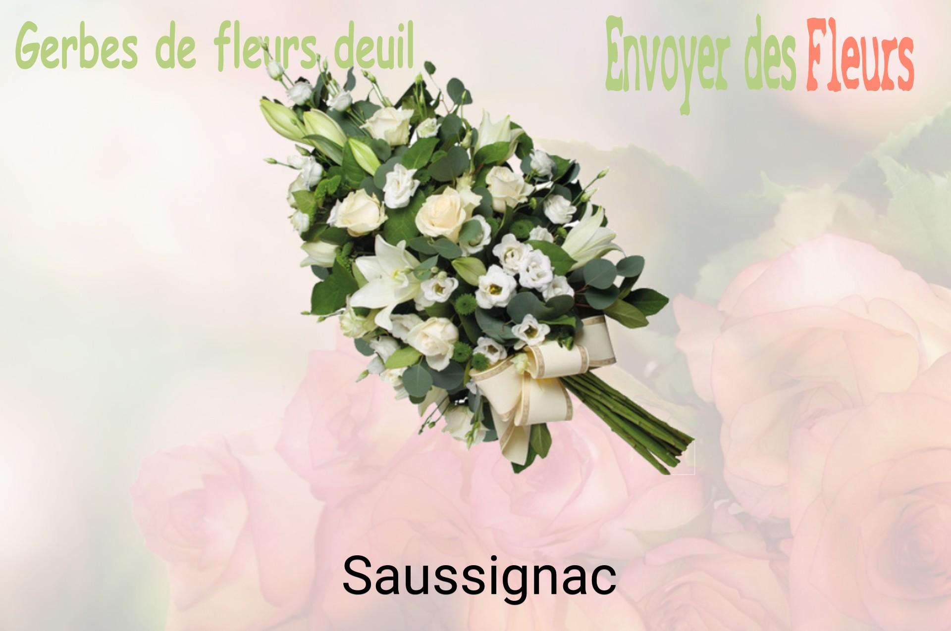 Gerbe de fleurs de deuil livrée à Saussignac
